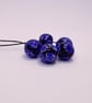 Handmade blue floral patterned lamp work glass beads - Image 9