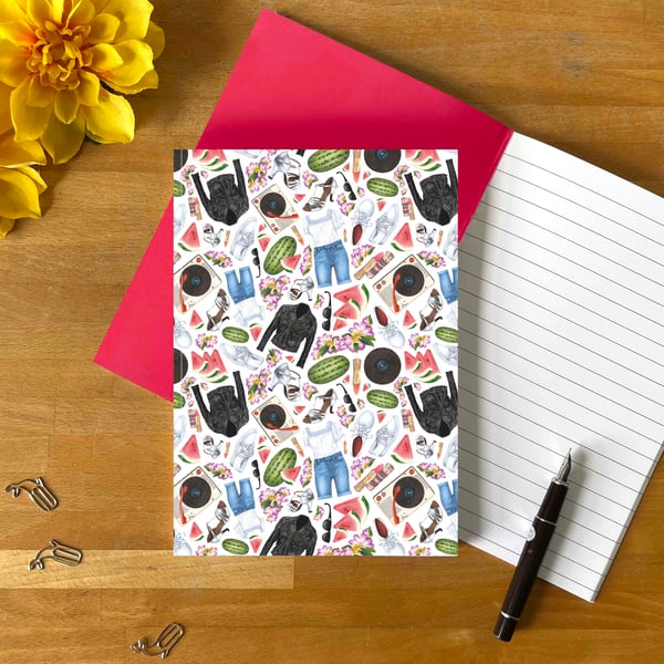 Dirty Dancing A5 Notebook – Hand-Drawn 80s Retro Gift with Recycled Paper