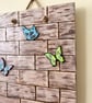 Rustic Wood Key Holder with Floating Shelf, Boho Hallway Hanging - Image 6
