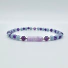 Amethyst & Angelite Bracelet, Birthday, Anniversary, Valentine Gifts For Her
