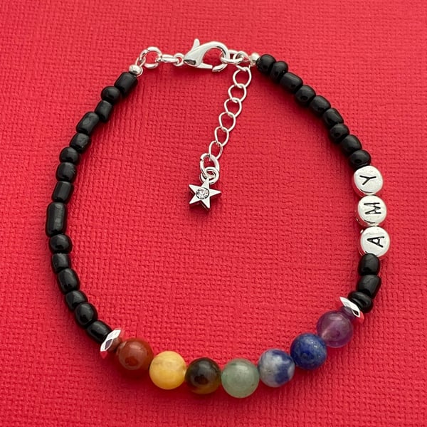 Personalised Beaded Chakra NAME Bracelet