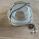 Handmade Sparkly Beaded Bracelet -Personalise with your choice of initial charm