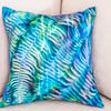 Sun printed square 16" 40cm 16 in cushion cover ferns hand-dyed sun print leaves