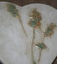 2 x Handmade white & green Heart & lavender  ceramic decoration - Image 3
