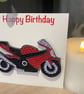 Handmade quilled motorcycle green, blue, red,  card - Image 2