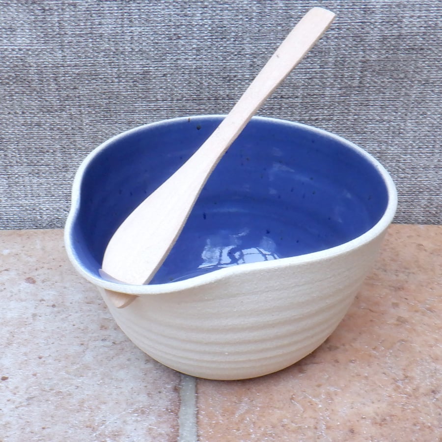 Dip bowl pate dish hand thrown stoneware with a swedish butter knife ceramic