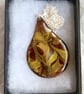 chocolate and gold scrolled teardrop pendant - Image 2
