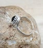 Round Black Onyx ring. 10mm Adjustable 925 sterling silver rings for women - Image 3