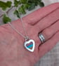 Sterling Silver Multicoloured Surfite Heart Necklace - JBJ2071 - Image 6