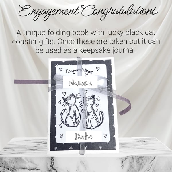  CUSTOM ORDER RESERVED Engagement gift book of coasters, keepsake journal. 