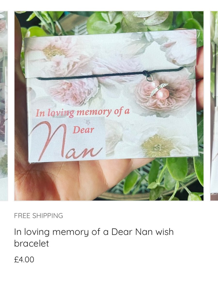 In memory of a dear nan wish bracelet