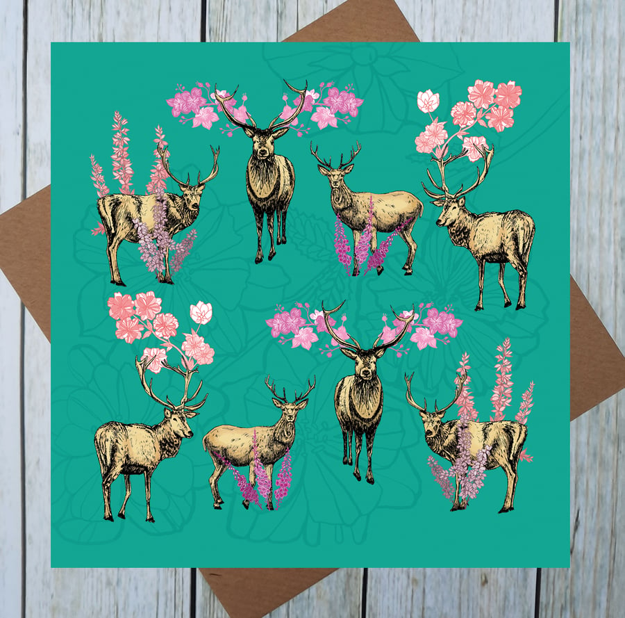 Deer Card - Blank Card - Scottish Animal Greeting Card