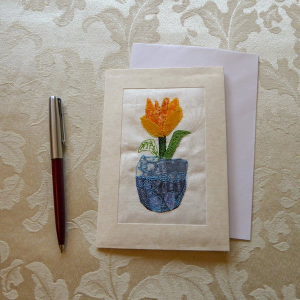 Individually Hand Crafted Textile Blank Card