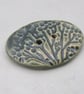 Large Forest Green Oval Seedhead Handmade Ceramic Button - Image 2