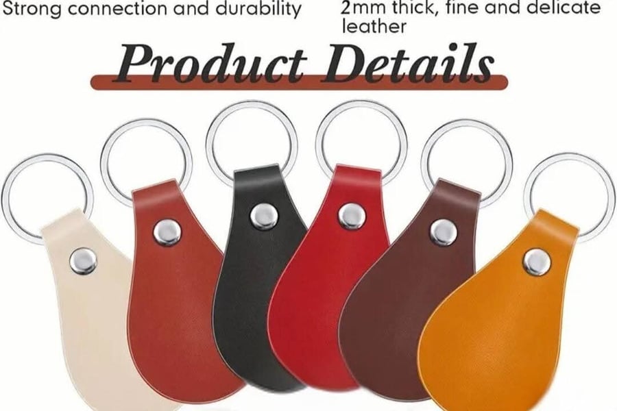 Engraved Leather Keyring