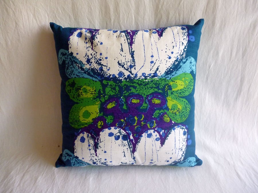  1960s vintage Scandinavian fabric cushion cover