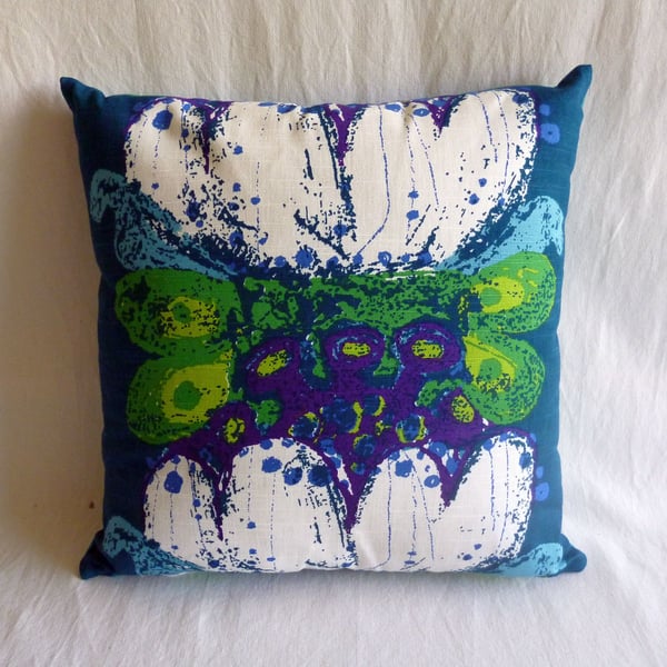  1960s vintage Scandinavian fabric cushion cover