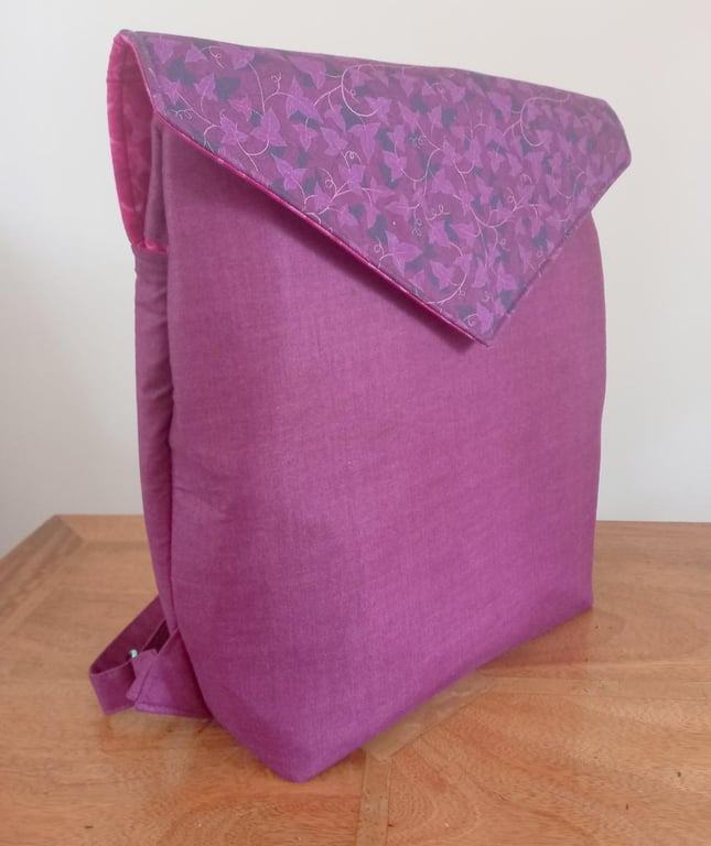 Purple and Pink Backpack with multiple pockets