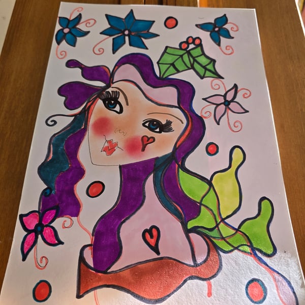 Christmas Fairy Drawing 