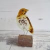 Song Thrush - Fused Glass Sculpture - Garden Bird - Standing Windowsill 3D