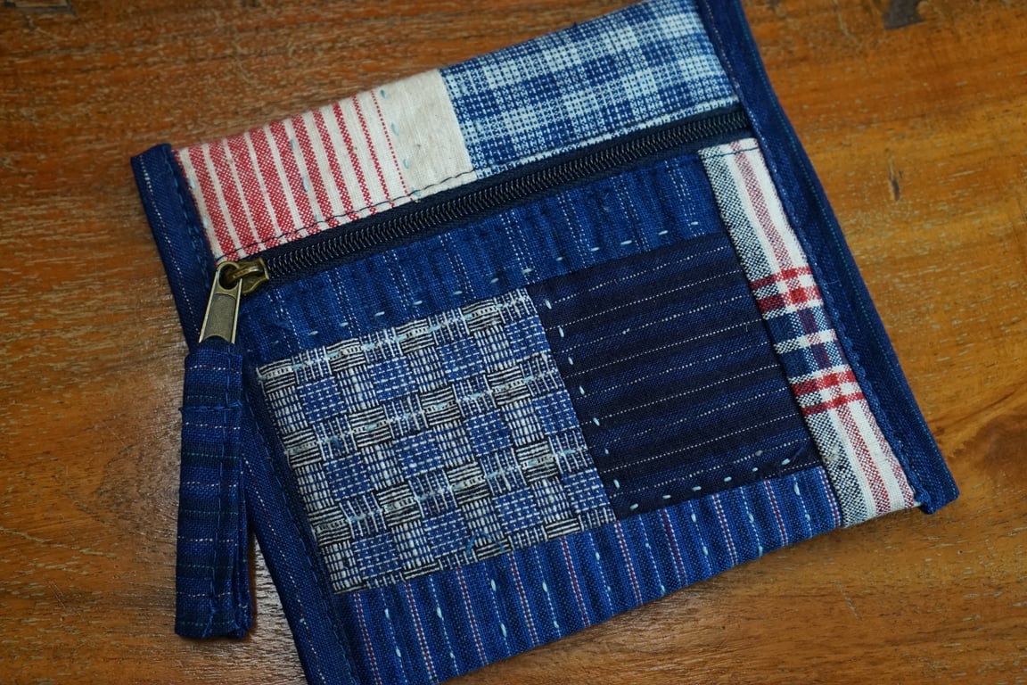 Patchwork Square Pouch – Small Cable & Makeup Bag, Accessories Zipper Pouch