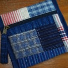 Patchwork Square Pouch – Small Cable & Makeup Bag, Accessories Zipper Pouch