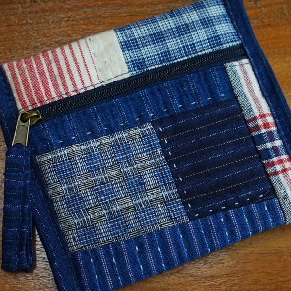 Patchwork Square Pouch – Small Cable & Makeup Bag, Accessories Zipper Pouch