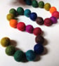 Felt Ball Garland, Autumn Shades, Halloween Decor, Christmas Gift