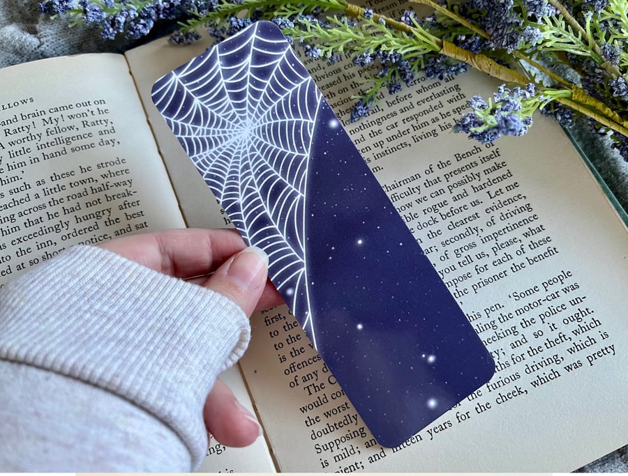 Spooky Spiders Web Halloween Bookmark, Cobweb Bookmark.