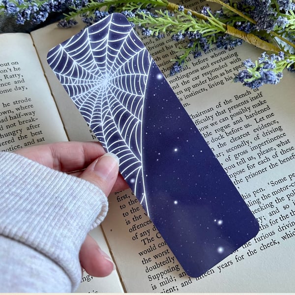 Spooky Spiders Web Halloween Bookmark, Cobweb Bookmark.