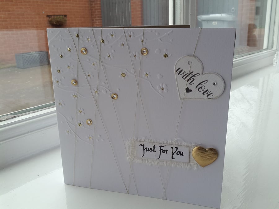 Gold blossom with love card