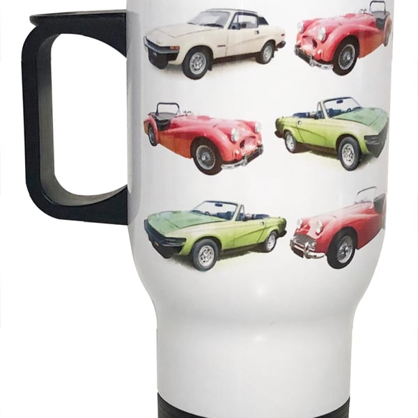 Triumph TR Classic Cars - 14fl oz Stainless Steel Travel Mug