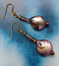 Gorgeous Purple Plum Shell Earrings