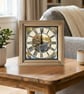 Vintage Style Canal Narrowboat Scene Square Wooden Wall Clock - Handmade 8x8" 