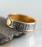 Silver Rune Ring with Gold Details Viking Arthur Wedding Ring - Image 7