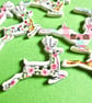 10 Assorted Reindeer Wood Buttons  2 holes - Image 2