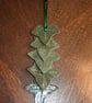 Handmade ceramic green ivy leaf hanging decoration 