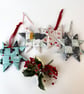 Christmas star bundle - 4 festive fabric Christmas star decorations 