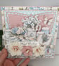 Handmade Floral Birthday Card (126) Shabby Chic & Blue 3D Greeting Card. - Image 6