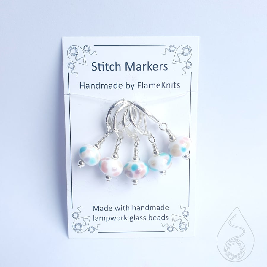 Lampwork Stitch Markers - Baby's Nursery OOAK