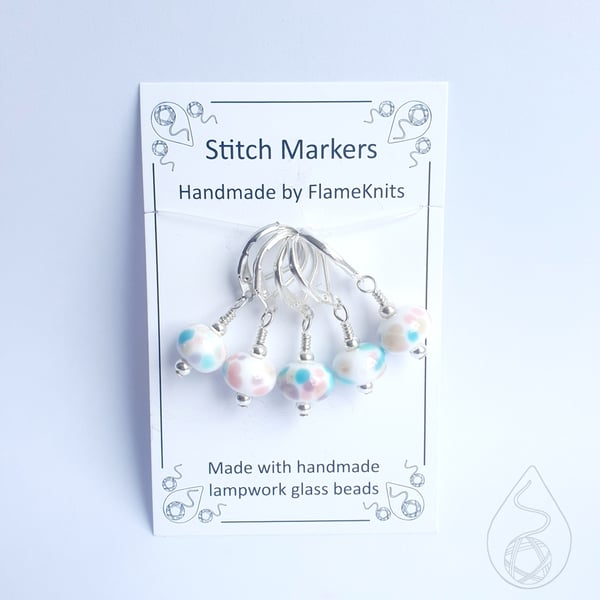 Lampwork Stitch Markers - Baby's Nursery OOAK