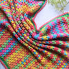 Seconds Sunday Crochet Baby Blanket. Rainbow Tutti Frutti Granny Stripes