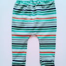 Leggings, 3-6 months, stripey leggings, baby trousers, pale blue stripe 