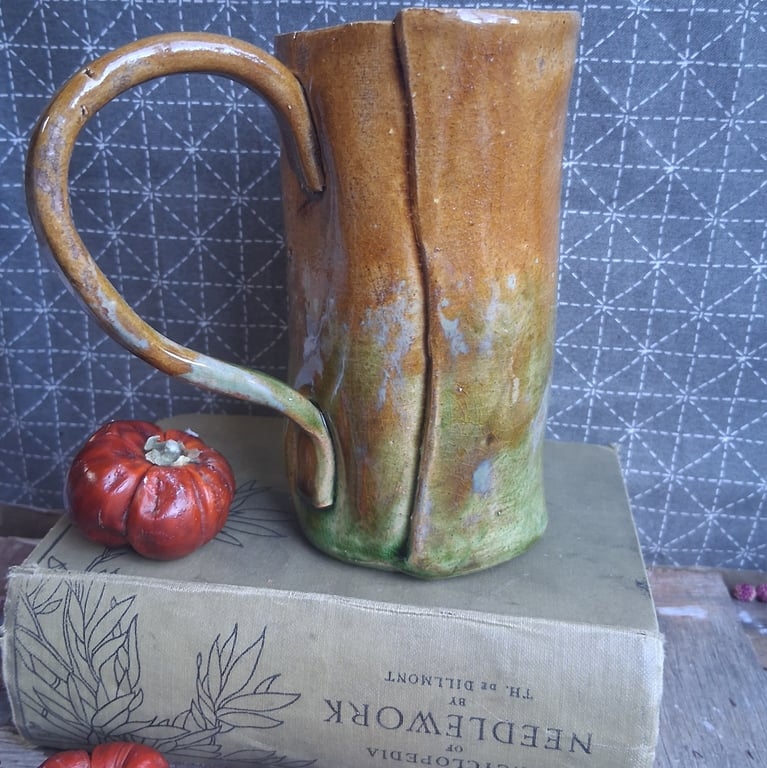 Coffee mug two tone colourful Ceramic handmade