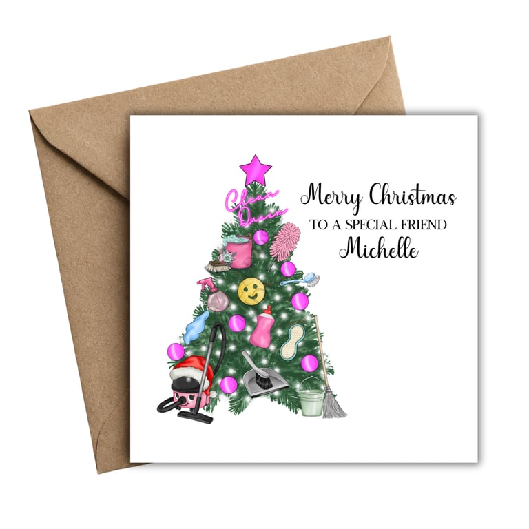 Cleaner Christmas Tree Merry Christmas Card