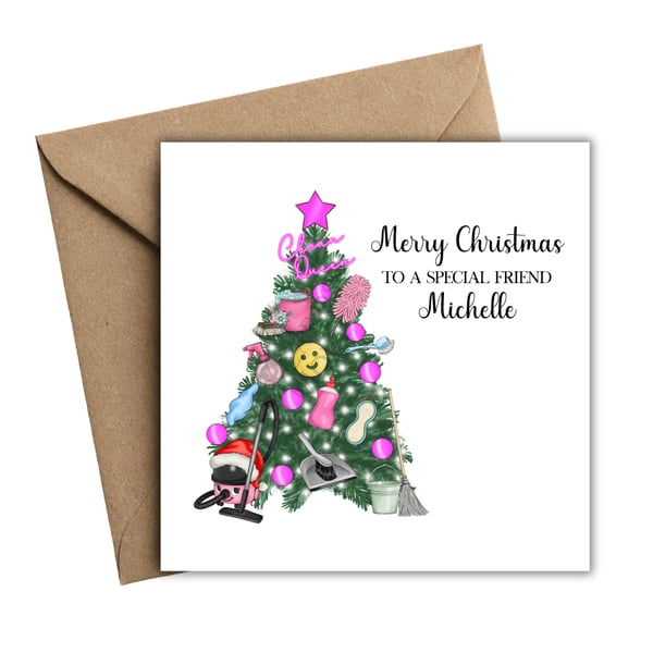 Cleaner Christmas Tree Merry Christmas Card