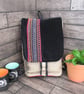 Eco-Friendly Rucksack -Handmade from Upcycled Materials - Black with embroidery 