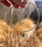 Blue seaglass silver sandbanks bangle sea glass handmade - Image 3