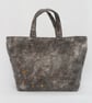 Felted Handbag - grey with beaded flowers - Image 2