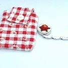 Handcrafted Red Floral Bag Hanger.
